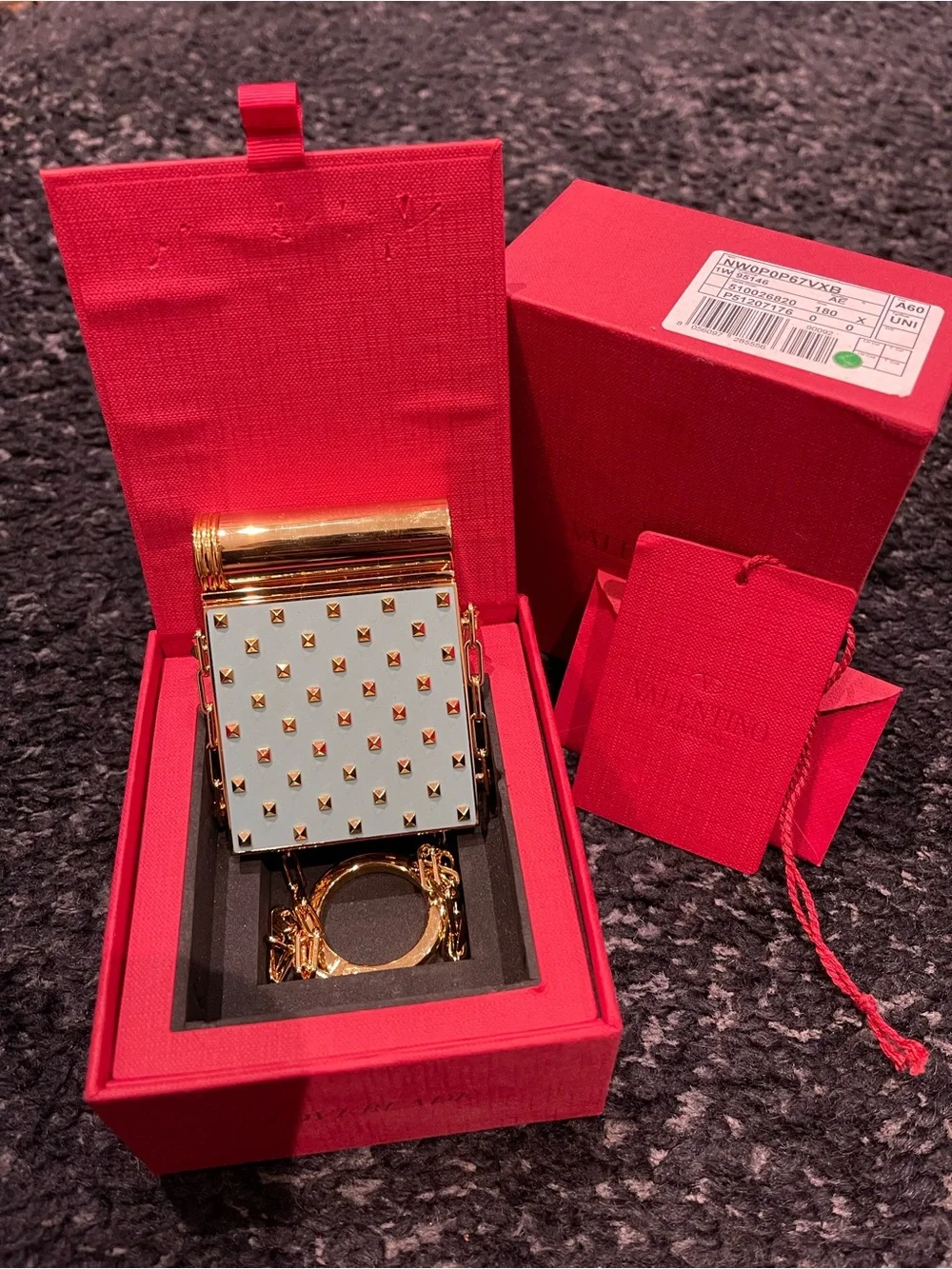 Valentino Garavani Rockstud Mirror & Lipstick Minaudière